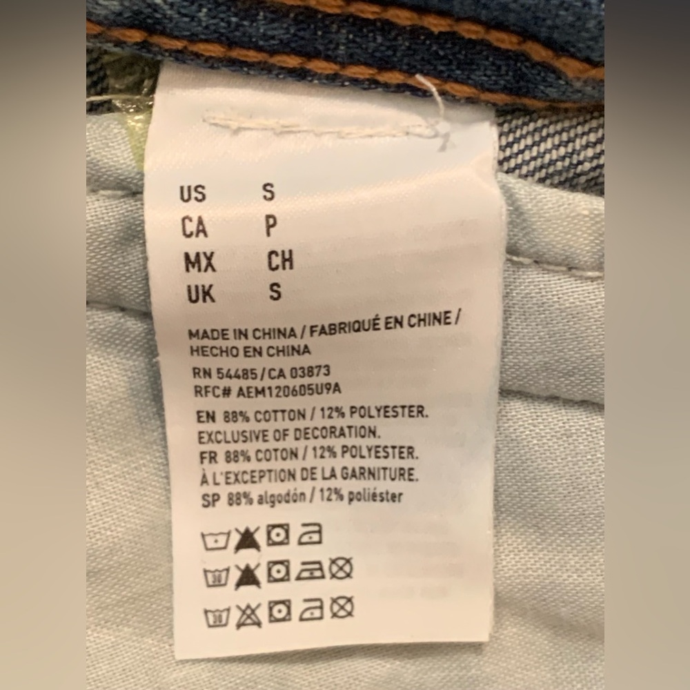 American Eagle Outfitters Denim Jacket with Stars on the Sleeves•Sz. S•Like New - Picture 8 of 16